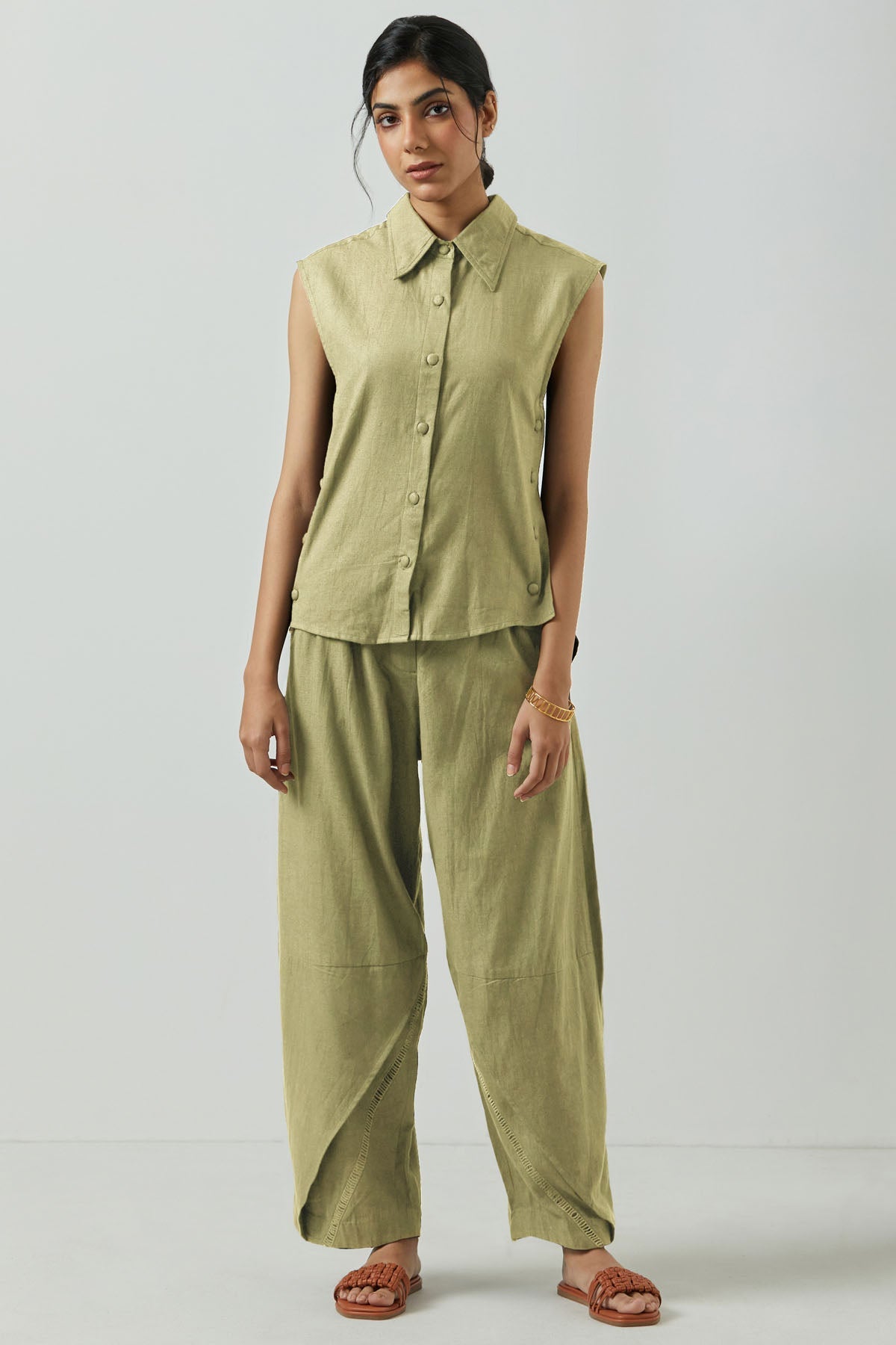 Buy Markkah Studio Beige Lace Detailed Pants for Women Online at ScrollnShops